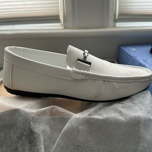 Men’s white loafers